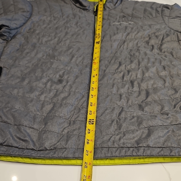 Eddie Bauer Firstascent Puffer Jacket Grey / Yellow Lightweight Reversible - Picture 12 of 14